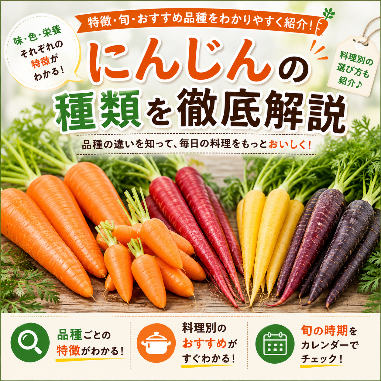 にんじんの種類を徹底解説｜特徴・旬・おすすめ品種をわかりやすく紹介