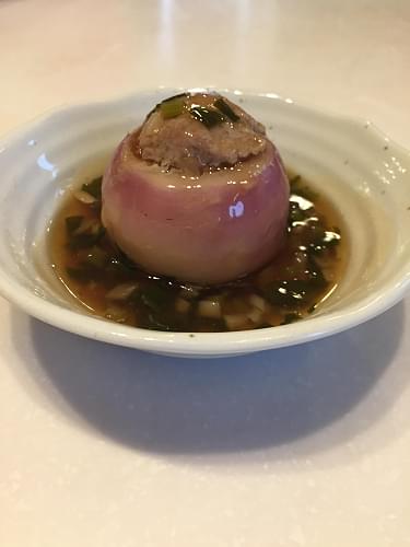 絹ゆかりかぶの肉詰めあんかけ♥