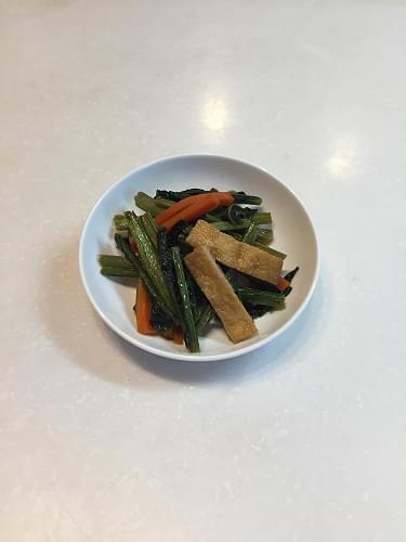 かぶの葉と油揚げの煮びたし♥