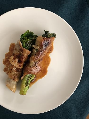 白菜なばなの肉巻きバター醤油